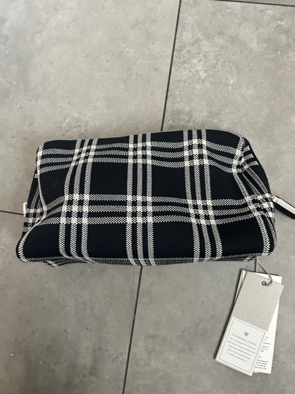 NEW Rothy's The Universal Pouch black plaid